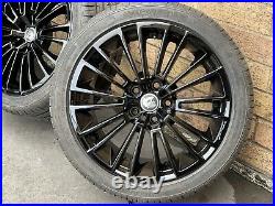 4x GENUINE HOLDEN HSV GRANGE 19 GLOSS BLACK WHEELS GOOD TYRES VF VE COMMODORE