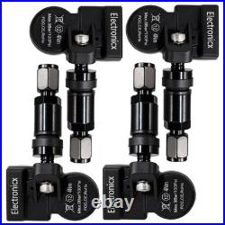 4x Tire Pressure Sensors TPMS Sensors Metal Valve Black for Holden/HSV Commodore