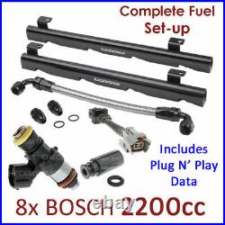 8x New BOSCH 2200cc Injectors & Fuel Rail Set-up For Holden HSV Commodore VN
