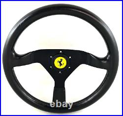 Genuine Ferrari 208 308 328 Momo black leather 350mm steering wheel. RARE! 7C