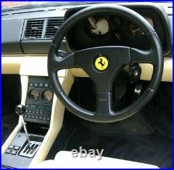 Genuine Ferrari 348 black leather steering wheel centre horn pad. GTB GTS etc H5