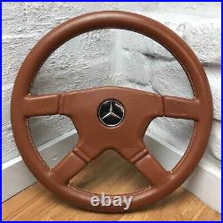 Genuine Mercedes OEM Momo 380mm brown tan leather steering wheel. SUPERB! 7A