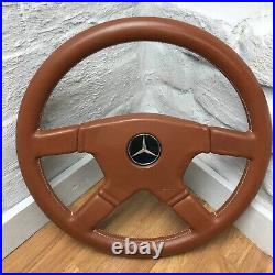 Genuine Mercedes OEM Momo 380mm brown tan leather steering wheel. SUPERB! 7A