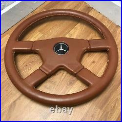 Genuine Mercedes OEM Momo 380mm brown tan leather steering wheel. SUPERB! 7A