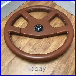 Genuine Mercedes OEM Momo 380mm brown tan leather steering wheel. SUPERB! 7A