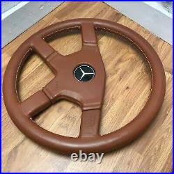 Genuine Mercedes OEM Momo 380mm brown tan leather steering wheel. SUPERB! 7A