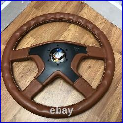 Genuine Mercedes OEM Momo 380mm brown tan leather steering wheel. SUPERB! 7A