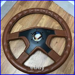 Genuine Mercedes OEM Momo 380mm brown tan leather steering wheel. SUPERB! 7A