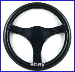 Genuine Momo C36 Master, 360mm black leather, 3 spoke steering wheel. D&W. 7D