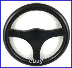 Genuine Momo C36 Master, 360mm black leather, 3 spoke steering wheel. D&W. 7D