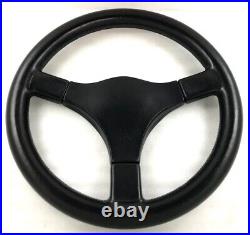 Genuine Momo C36 Master, 360mm black leather, 3 spoke steering wheel. D&W. 7D