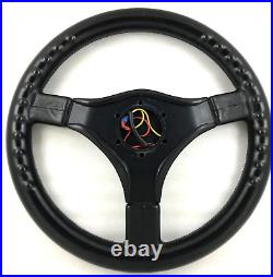 Genuine Momo C36 Master, 360mm black leather, 3 spoke steering wheel. D&W. 7D