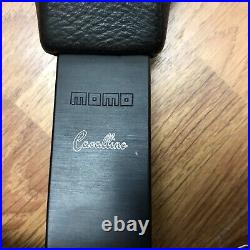 Genuine Momo Cavallino 350mm black leather steering wheel. Retro Classic. 7C