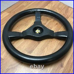 Genuine Momo Cavallino 350mm black leather steering wheel. Retro Dated 1988. 7D