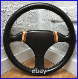 Genuine Momo Cobra 2, V35 350mm Black Leather Steering Wheel. Classic Retro. 7B