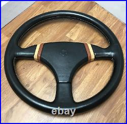 Genuine Momo Cobra 2, V35 350mm Black Leather Steering Wheel. Classic Retro. 7B