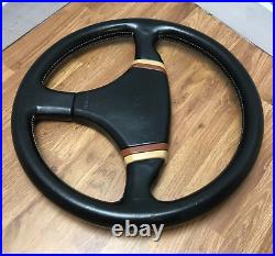 Genuine Momo Cobra 2, V35 350mm Black Leather Steering Wheel. Classic Retro. 7B