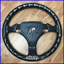 Genuine Momo Cobra 2, V35 350mm Black Leather Steering Wheel. Classic Retro. 7B