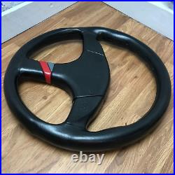 Genuine Momo D&W 360mm, D36 black leather steering wheel. Audi DTM etc. 14A