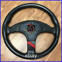 Genuine Momo D&W 360mm, D36 black leather steering wheel. Audi DTM etc. 14A