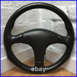 Genuine Momo D35, 350mm black leather, 3 spoke steering wheel. D&W. SUPERB! 7A