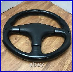 Genuine Momo D35, 350mm black leather, 3 spoke steering wheel. D&W. SUPERB! 7A