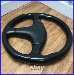 Genuine Momo D35, 350mm black leather, 3 spoke steering wheel. D&W. SUPERB! 7A