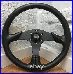 Genuine Momo D36, 360mm black leather steering wheel with horn. 1993 Classic 7D