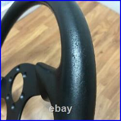 Genuine Momo D36, 360mm black leather steering wheel with horn. 1993 Classic 7D