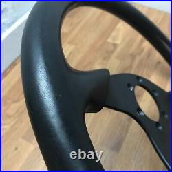 Genuine Momo D36, 360mm black leather steering wheel with horn. 1993 Classic 7D