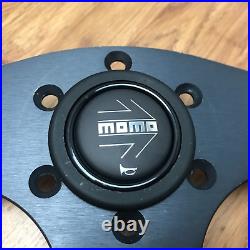 Genuine Momo D36, 360mm black leather steering wheel with horn. 1993 Classic 7D