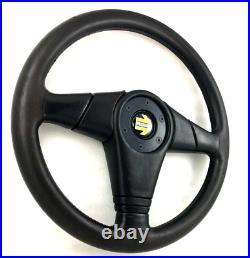 Genuine Momo D36, Off Road black leather 360mm steering wheel. Classic retro 7B