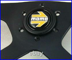 Genuine Momo Daytona, 360mm black leather 4 spoke steering wheel. Retro. 7E