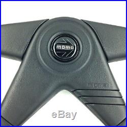 Genuine Momo Elite 380mm black leather steering wheel. New Old Stock. Rare! 18A