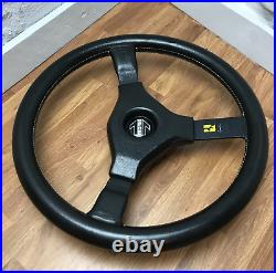 Genuine Momo Ferrari Cavallino 380mm black leather steering wheel. Retro. 7D