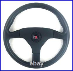 Genuine Momo Ghibli 3 black leather 3 spoke 360mm steering wheel. HDT Classic 7A