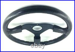 Genuine Momo Ghibli 3 spoke 370mm black leather steering wheel. Date 1989. 7A