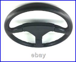 Genuine Momo Ghibli 3 spoke 370mm black leather steering wheel. Date 1990. 14A