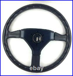 Genuine Momo Ghibli 3 spoke 370mm black leather steering wheel. Date 1990. 7A