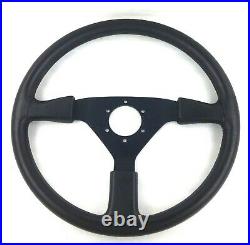Genuine Momo Ghibli 3 spoke 370mm black leather steering wheel. Date 1990. 7B