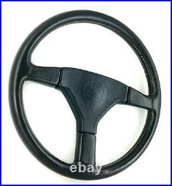 Genuine Momo Ghibli 3 spoke 370mm black leather steering wheel. Date 1990. 7D