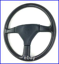 Genuine Momo Ghibli 3 spoke 370mm black leather steering wheel. Date 1993. 7B