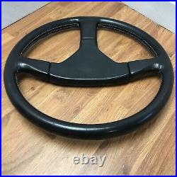 Genuine Momo Ghibli 3 spoke 370mm black leather steering wheel. Dated 1989. 7B