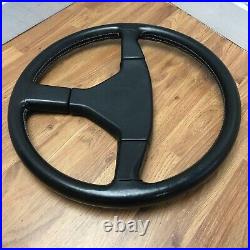 Genuine Momo Ghibli 3 spoke 370mm black leather steering wheel. Dated 1989. 7B