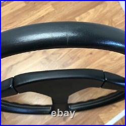 Genuine Momo Ghibli 3 spoke 370mm black leather steering wheel. Dated 1989. 7B