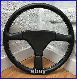 Genuine Momo Ghibli 3 spoke 370mm black leather steering wheel. Dated 1991. 7E