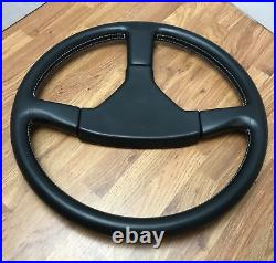 Genuine Momo Ghibli 3 spoke 370mm black leather steering wheel. Dated 1991. 7E