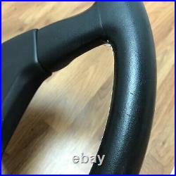 Genuine Momo Ghibli 3 spoke 370mm black leather steering wheel. Dated 1991. 7E