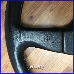 Genuine Momo Ghibli 3 spoke 370mm black leather steering wheel. Dated 1992. 7A