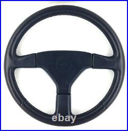 Genuine Momo Ghibli 3 spoke 370mm retrimmed leather steering wheel. 1990. 7A